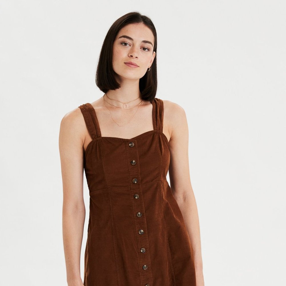 American Eagle button front corduroy dress xxs